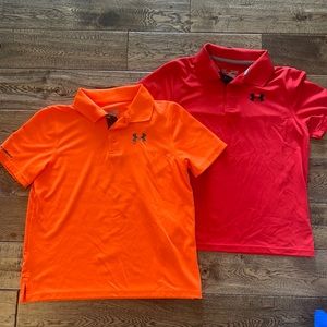 Lot of 2 under armour polo golf shirts large